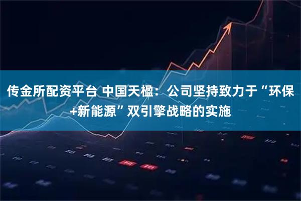 传金所配资平台 中国天楹：公司坚持致力于“环保+新能源”双引擎战略的实施